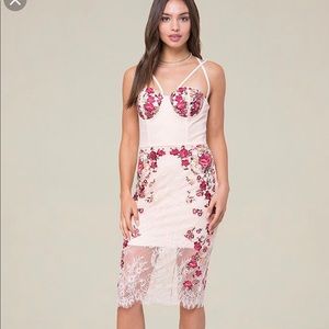 Bebe Maddie Lace Embroidered Dress.